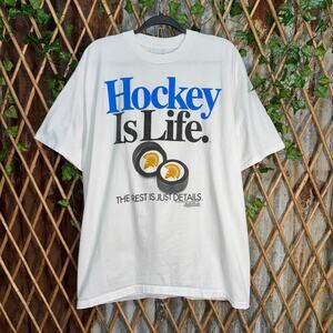 Vintage Y2K hockey is life big ball sports wear 90s t-shirt